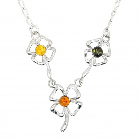 Collier en Ambre et Argent, Tea