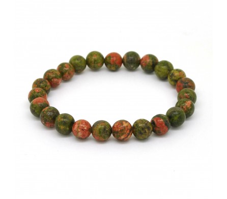 Bracelet Pierre, perles d'Unakite