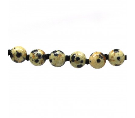 Collier Pierre, perles 8 mm, Jaspe dalmatien