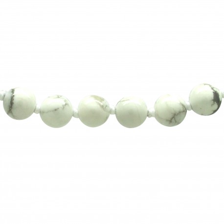 Collier Pierre, perles 8 mm, Howlite