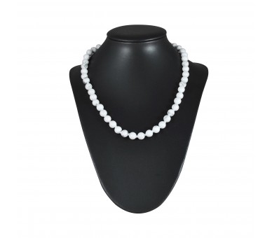 Collier Pierre, perles 8 mm, Howlite