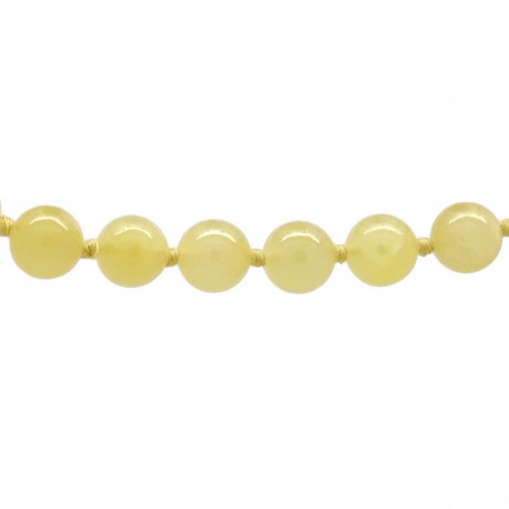 Collier Pierre, perles 8 mm, Calcite jaune