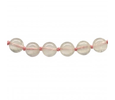 Collier Pierre, perles 8 mm, Quartz rose