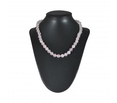 Collier Pierre, perles 8 mm, Quartz rose