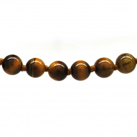 Collier Pierre, perles 8 mm, œil de tigre