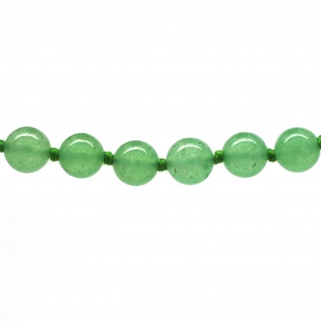 Collier Pierre, perles 8 mm, Aventurine verte