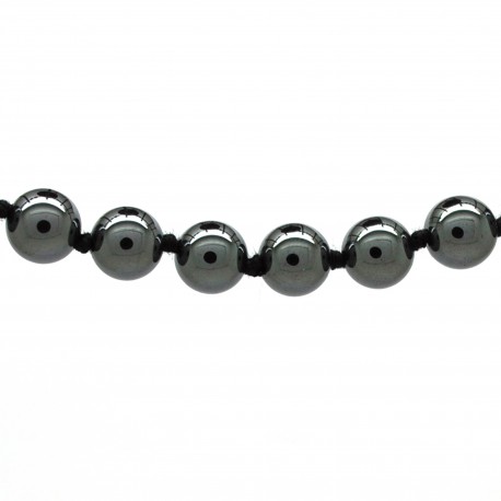 Collier Pierre, perles 8 mm, Hématite