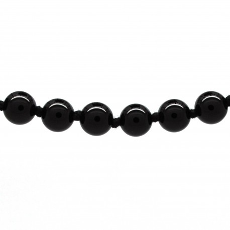 Collier Pierre, perles 8 mm, Onyx