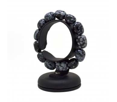 Bracelet Pierre roulée Obsidienne mouchetée