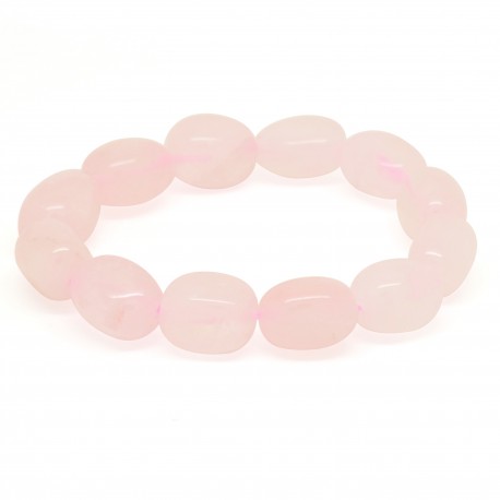 Bracelet Pierre roulée Quartz rose