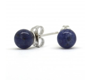 Boucles Pierre, Sodalite, puces 6 mm