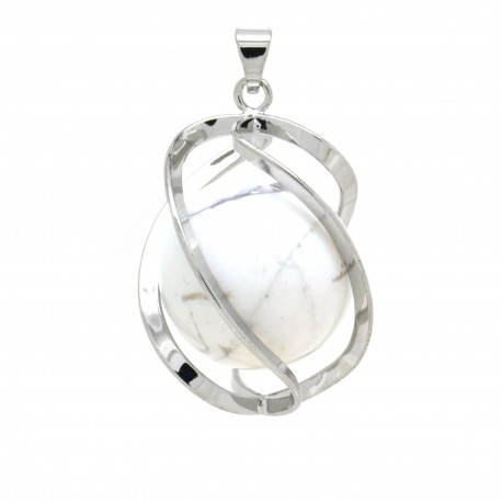 Pendentif Pierre, spirale d'Howlite