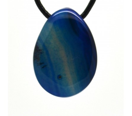 Pendentif Pierre roulée Agate bleue