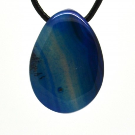 Pendentif Pierre roulée Agate bleue