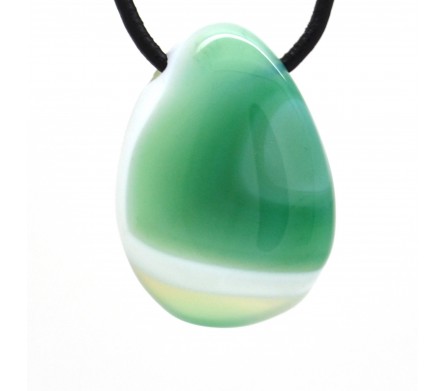 Pendentif Pierre roulée Agate verte