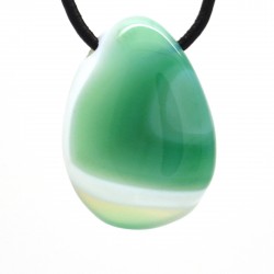 Pendentif Pierre roulée Agate verte