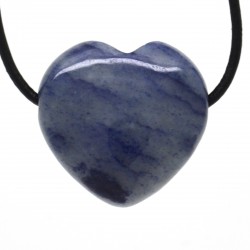 Quartz bleu, Pendentif Coeur Pierre