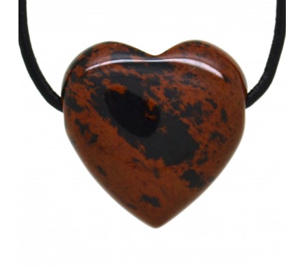 Obsidienne acajou, Pendentif Coeur Pierre