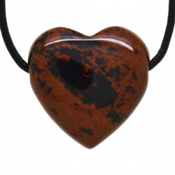 Obsidienne acajou, Pendentif Coeur Pierre