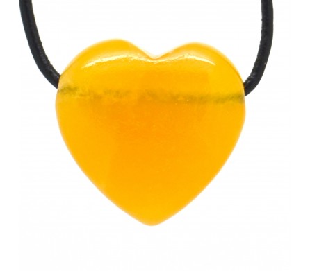 Calcite orange, Pendentif Coeur Pierre 