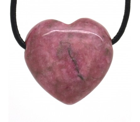 Rhodonite, Pendentif Coeur Pierre 