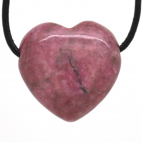 Rhodonite, Pendentif Coeur Pierre 