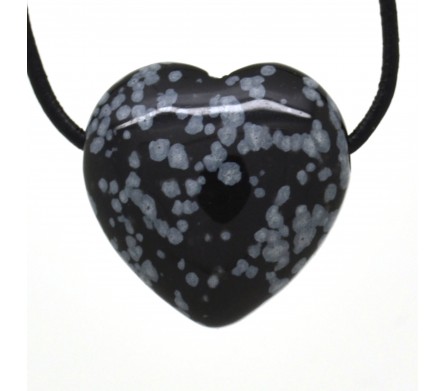 Obsidienne mouchetée, Pendentif Coeur Pierre