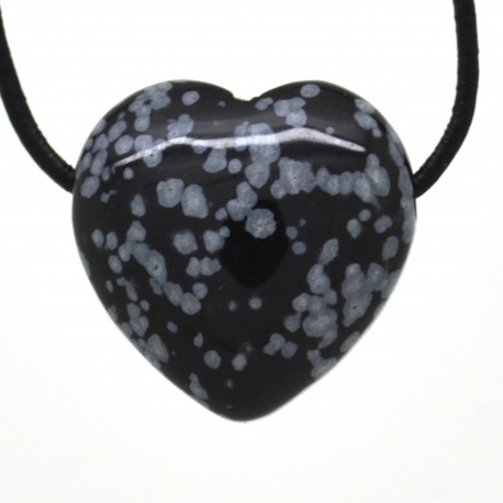 Obsidienne mouchetée, Pendentif Coeur Pierre