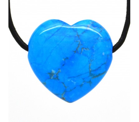 Turquoise, Pendentif Coeur Pierre 