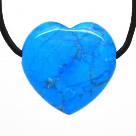 Turquoise, Pendentif Coeur Pierre 