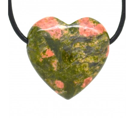 Unakite, Pendentif Coeur Pierre 