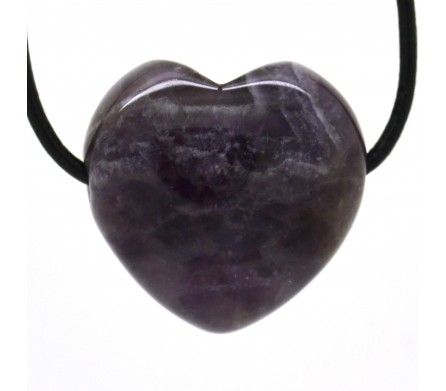 Améthyste, Pendentif Coeur Pierre 