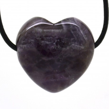 Améthyste, Pendentif Coeur Pierre 