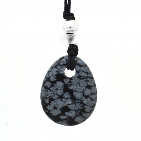 Obsidienne mouchetée, Collier Joy