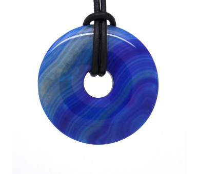 Agate bleue, donuts pierre 40 mm