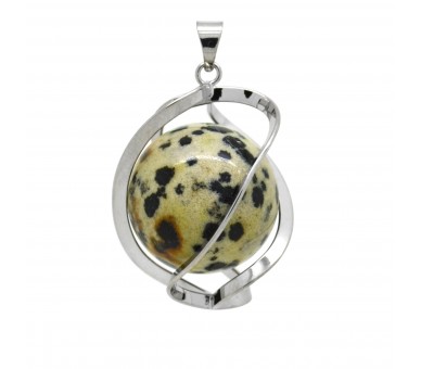 Pendentif Pierre, spirale de Jaspe dalmatien