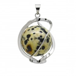 Pendentif Pierre, spirale de Jaspe dalmatien