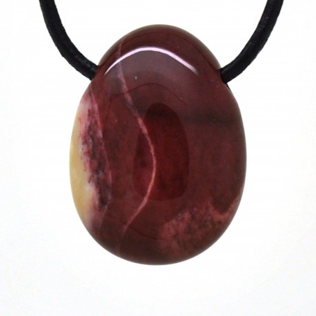 Pendentif Pierre trouée, Jaspe Mookaite