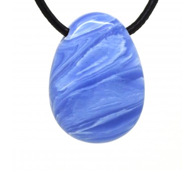 Pendentif Pierre trouée, Agate blue lace