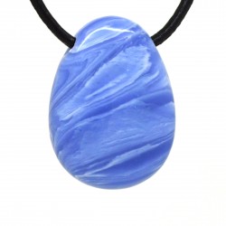 Pendentif Pierre trouée, Agate blue lace