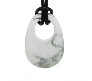 Pendentif Gogo en Pierre, Howlite blanche