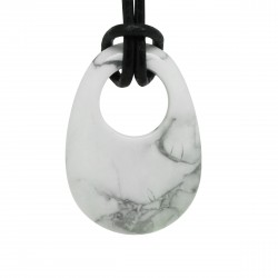 Pendentif Gogo en Pierre, Howlite blanche