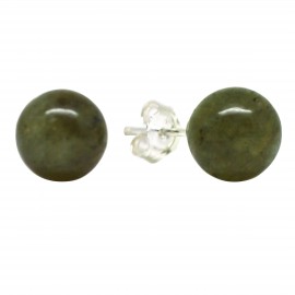  Boucles Pierre clous de Labradorite, Argent 925