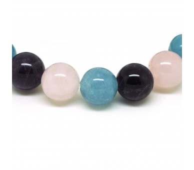 Bracelet 3 pierres, perles de 1,2 cm