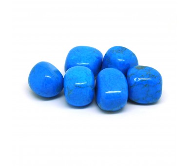 Howlite bleue, Pierres roulées, par 100 grammes.