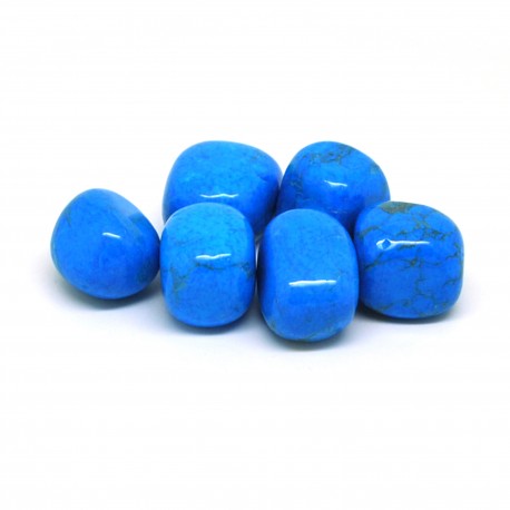 Howlite bleue, Pierres roulées, par 100 grammes.