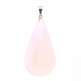 Grande goutte plate de Quartz rose