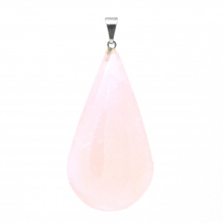 Grande goutte plate de Quartz rose