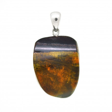 Pendentif Ambre sur bois, modèle 3