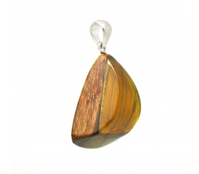 Pendentif Ambre sur bois, modèle 6